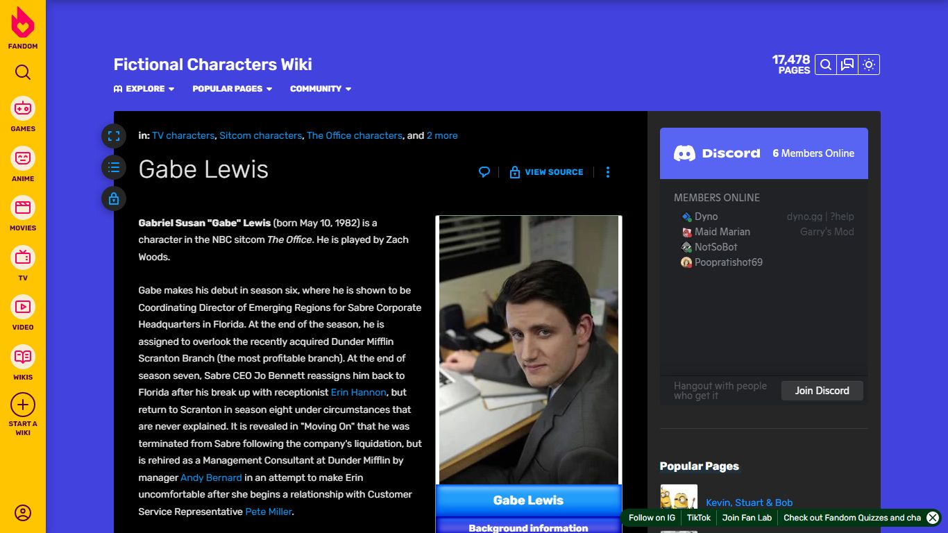 Gabe Lewis | Fictional Characters Wiki | Fandom