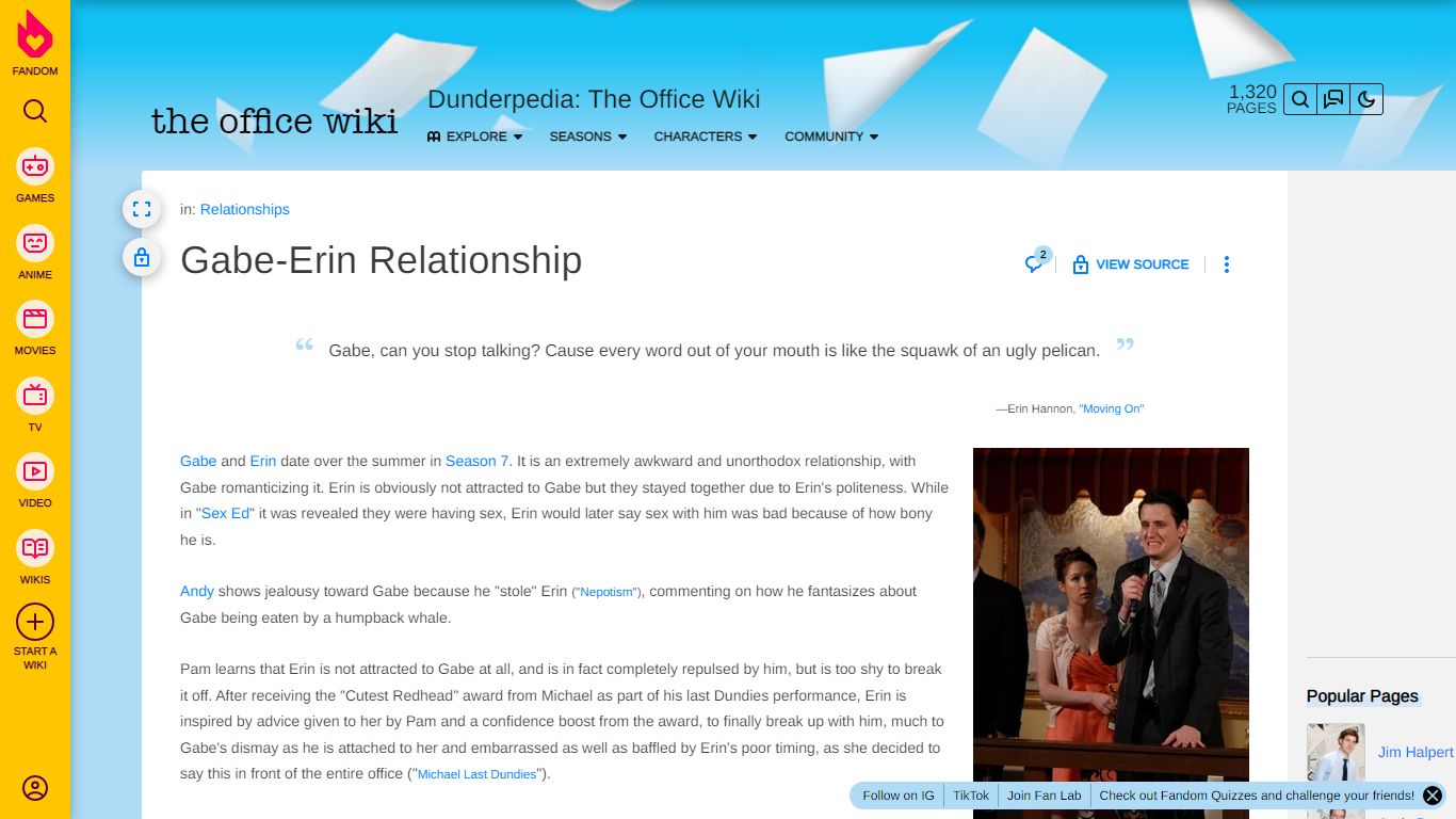 Gabe-Erin Relationship | Dunderpedia: The Office Wiki | Fandom